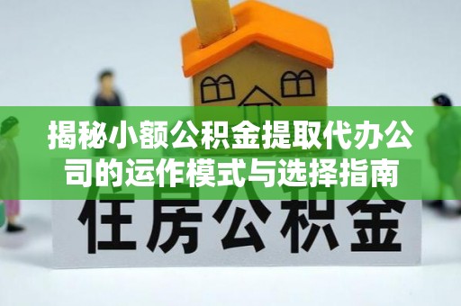 洛宁揭秘小额公积金提取代办公司的运作模式与选择指南