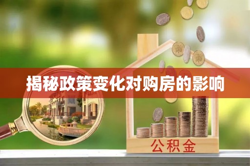 洛宁揭秘政策变化对购房的影响