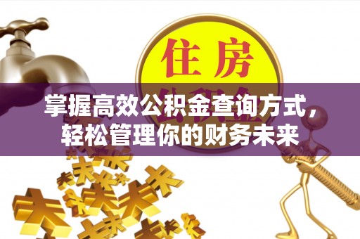 洛宁掌握高效公积金查询方式，轻松管理你的财务未来