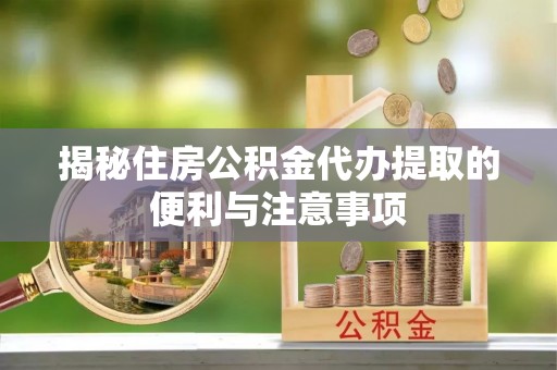 洛宁揭秘住房公积金代办提取的便利与注意事项