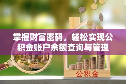 洛宁掌握财富密码，轻松实现公积金账户余额查询与管理