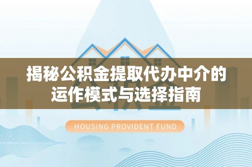 洛宁揭秘公积金提取代办中介的运作模式与选择指南